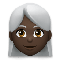 Woman- Dark Skin Tone- White Hair emoji on LG